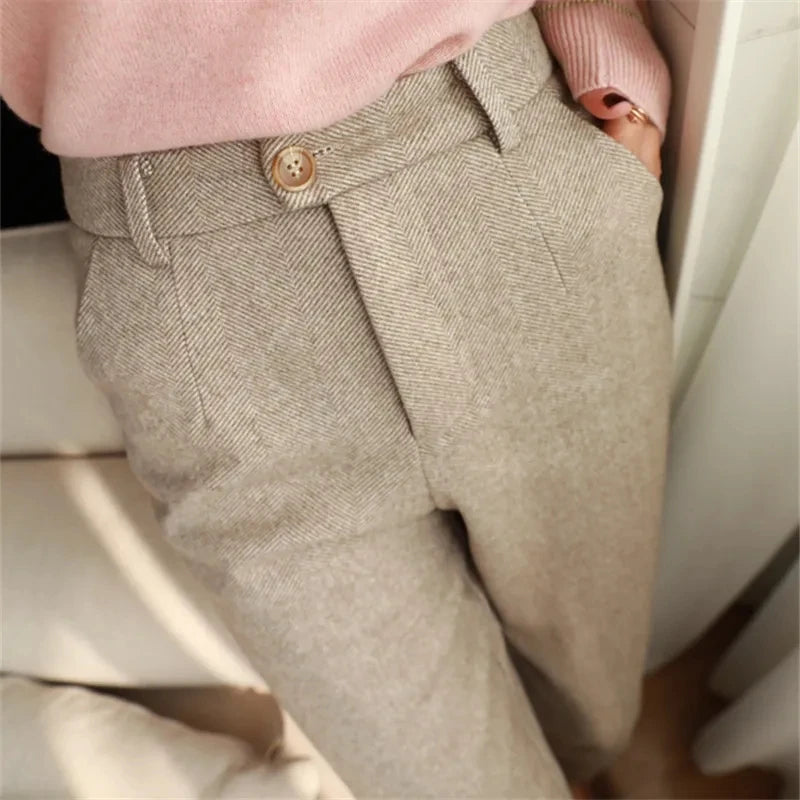 High Waisted Casual Suit Pants