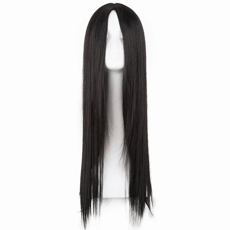 Black Wig Synthetic Heat Resistant Long Straight 26 Inches