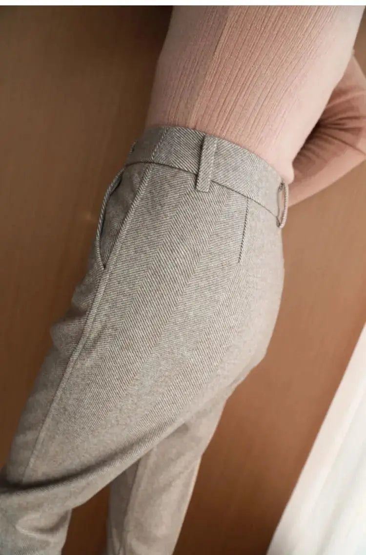 High Waisted Casual Suit Pants