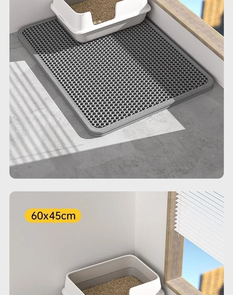 Cat Litter Mat EVA Double Layer Cat Litter Mat Cat Litter Basin Sand Falling Mat