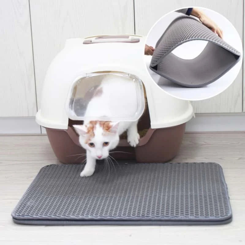 Cat Litter Mat EVA Double Layer Cat Litter Mat Cat Litter Basin Sand Falling Mat