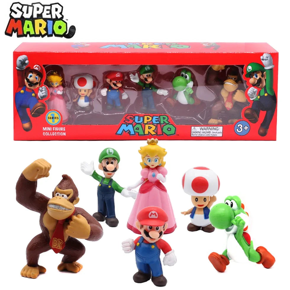 6pcs/set Super Mario Bros PVC Action Figure Toys Dolls Set