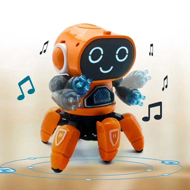 Kids Dance Robots Music LED 6 Claws Octopus Robot