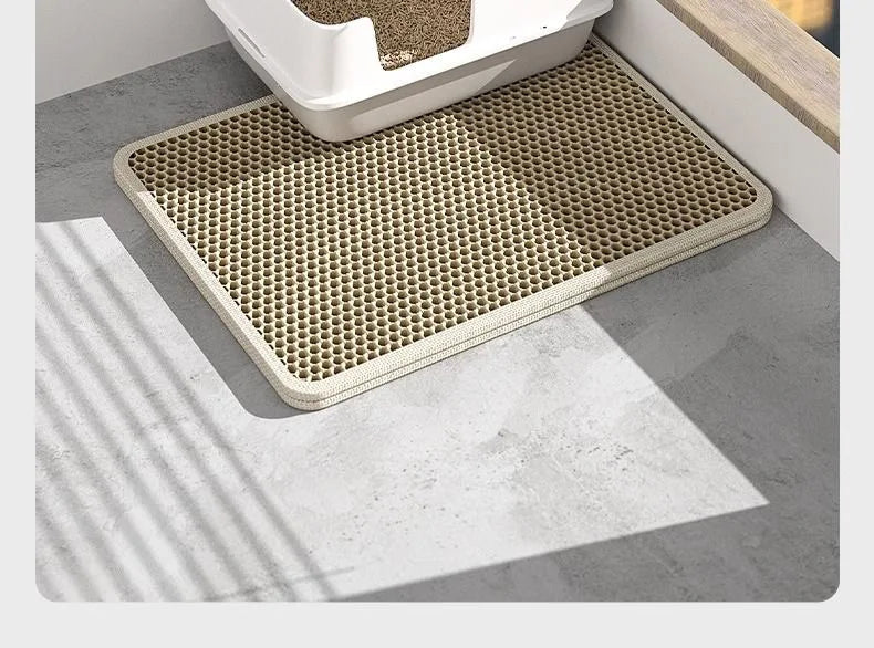 Cat Litter Mat EVA Double Layer Cat Litter Mat Cat Litter Basin Sand Falling Mat