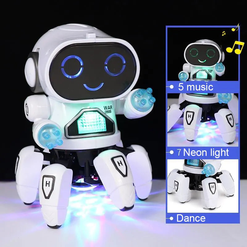 Kids Dance Robots Music LED 6 Claws Octopus Robot