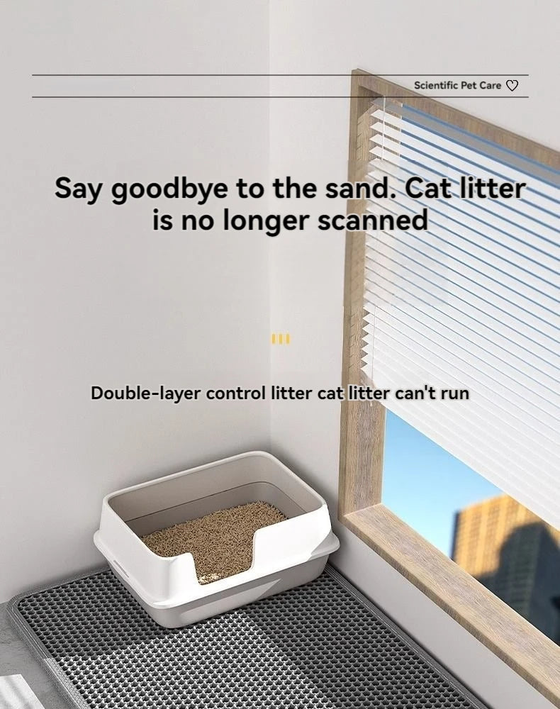 Cat Litter Mat EVA Double Layer Cat Litter Mat Cat Litter Basin Sand Falling Mat