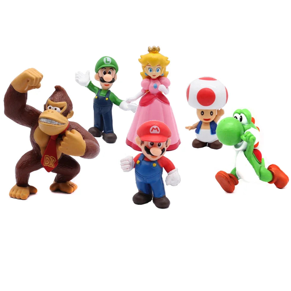 6pcs/set Super Mario Bros PVC Action Figure Toys Dolls Set