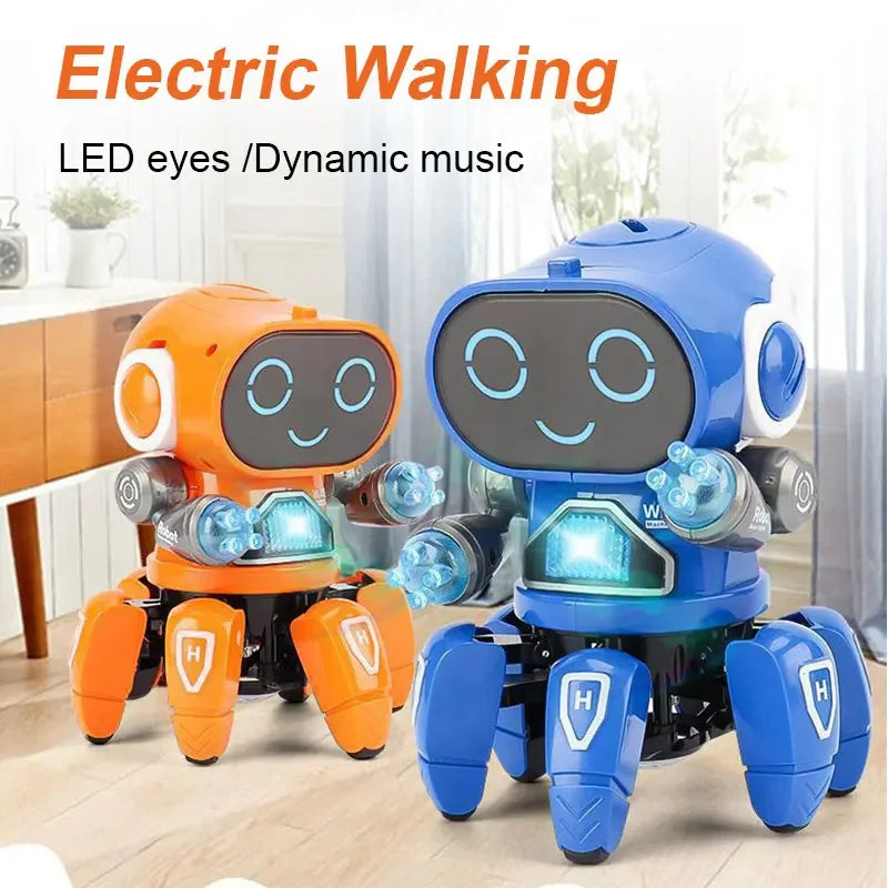 Kids Dance Robots Music LED 6 Claws Octopus Robot