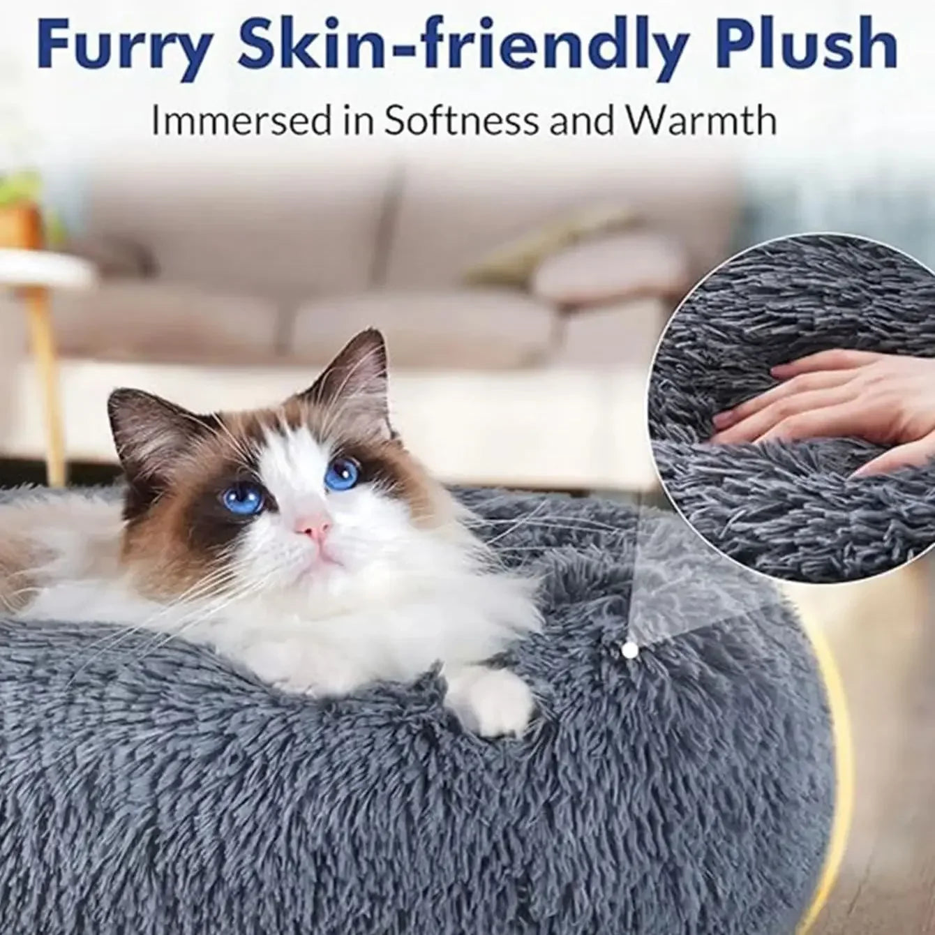 40-90cm Round Pet Bed for Large Dog Bed Super Soft Cat Bed