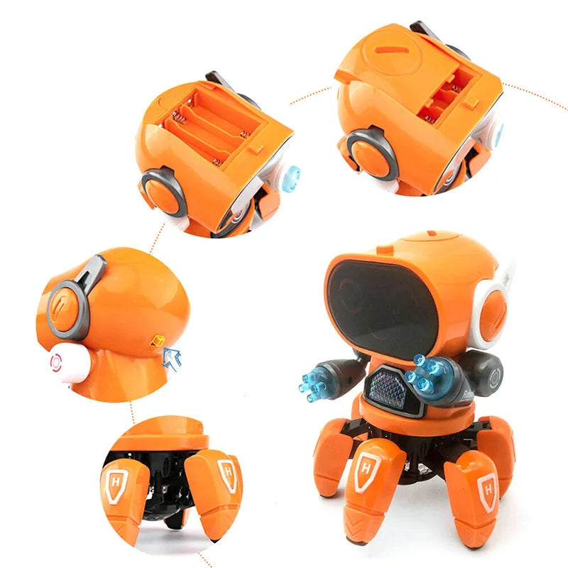 Kids Dance Robots Music LED 6 Claws Octopus Robot