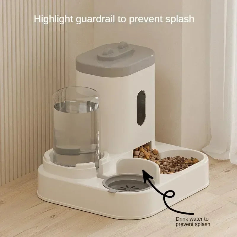 Automatic Feeder Cat Dog Food Bowl With Water Fountain