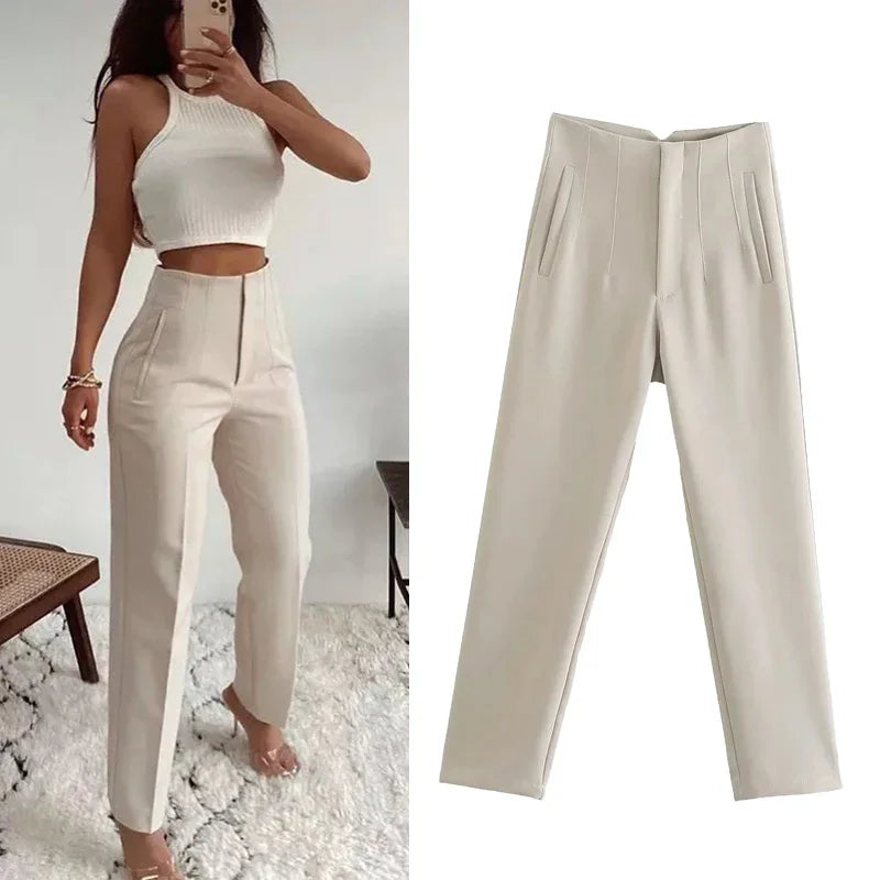 Office Wear High waist Pants for Women