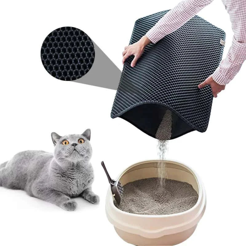 Cat Litter Mat EVA Double Layer Cat Litter Mat Cat Litter Basin Sand Falling Mat