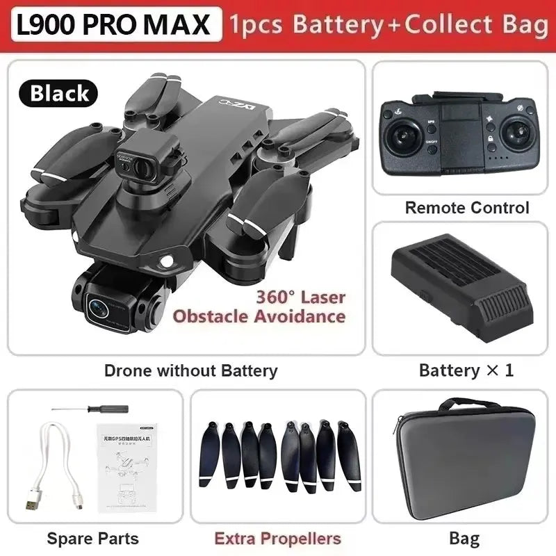 2025 L900 Pro MAX GPS Drone 4K Professional HD Dual Camera 5G Wifi 360°