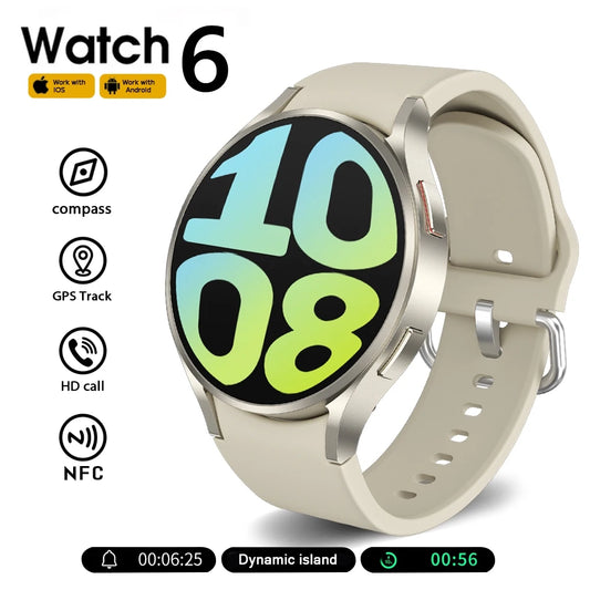 New For Samsung Galaxy Watch 6 Classic Smartwatch Men AMOLED HD Screen Voice Assistant Bluetooth Call NFC Smart Watch for Women - ADAMDEALS