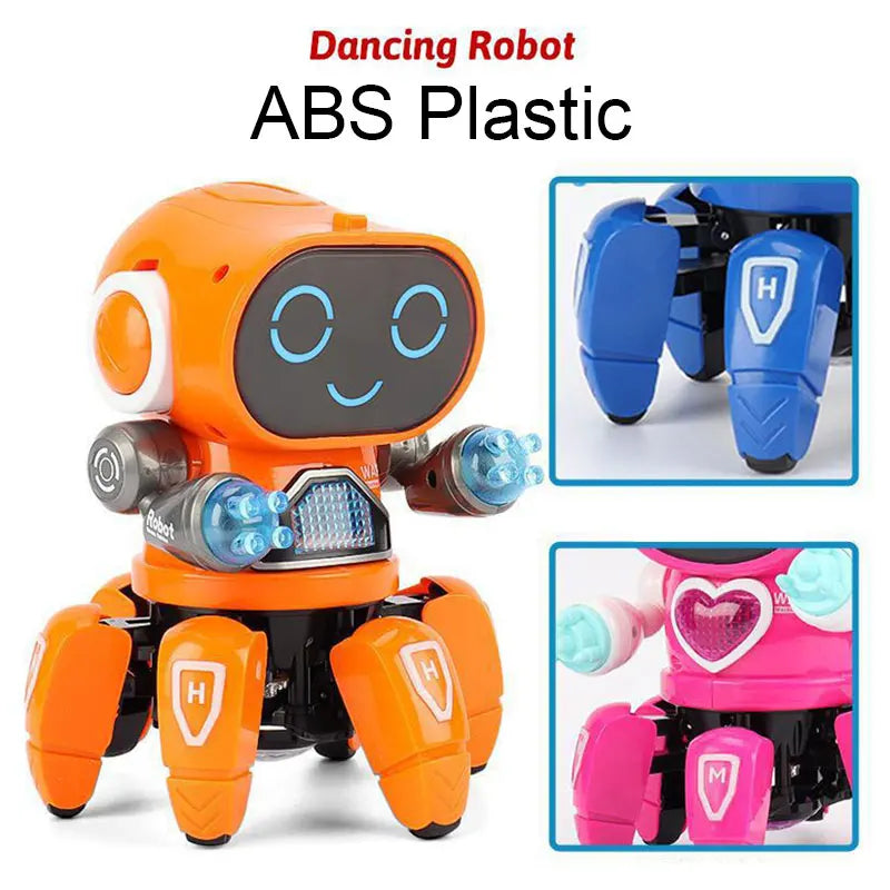 Kids Dance Robots Music LED 6 Claws Octopus Robot