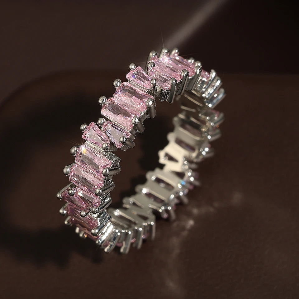 ZAKOL Romantic Pink Heart Rings for Women