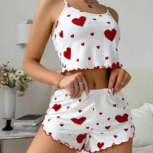 Summer Ladies New Sling Pajamas Homewear Set