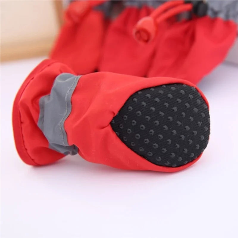 4pcs/set Waterproof Pet Dog Shoes  Anti-slip Rain Boots for Small Cats Dogs Puppy