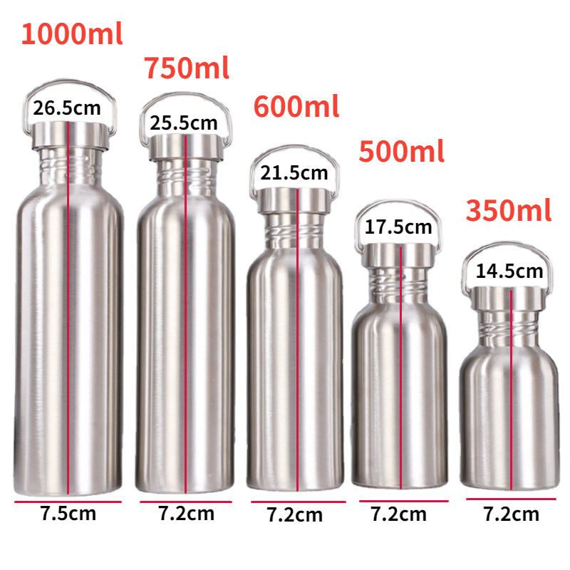 500/750/1000ml Stainless Steel Water Bottle