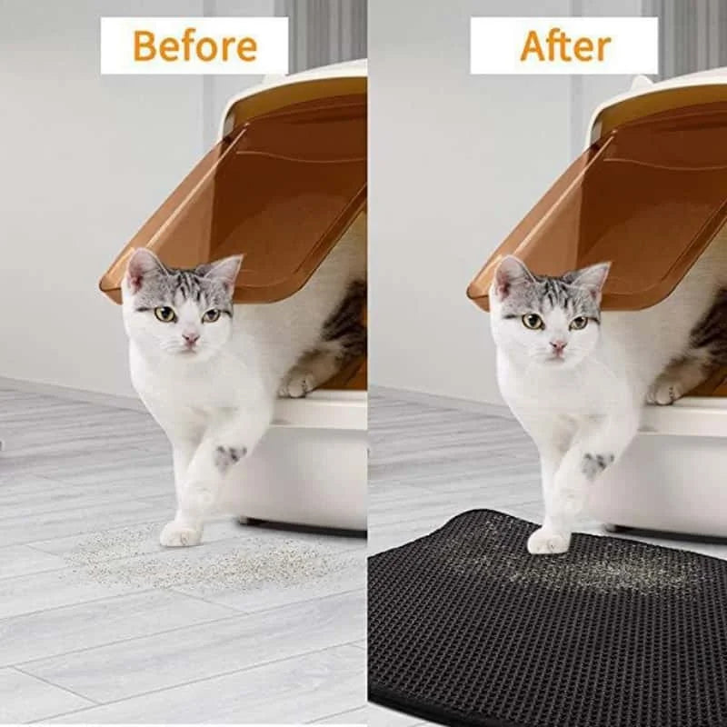 Cat Litter Mat EVA Double Layer Cat Litter Mat Cat Litter Basin Sand Falling Mat