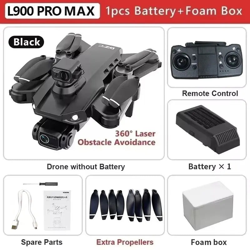 2025 L900 Pro MAX GPS Drone 4K Professional HD Dual Camera 5G Wifi 360°