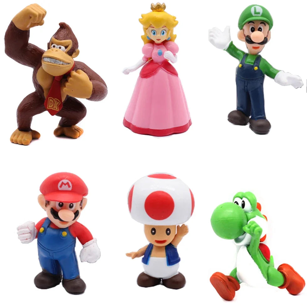 6pcs/set Super Mario Bros PVC Action Figure Toys Dolls Set