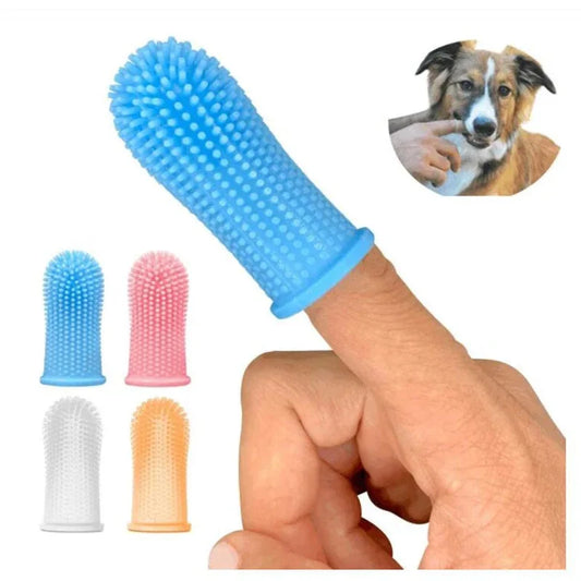 Dog Super Soft Pet Finger Toothbrush Teeth Cleaning Bad